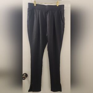 New Evleo Black Textured Pants, Size Large